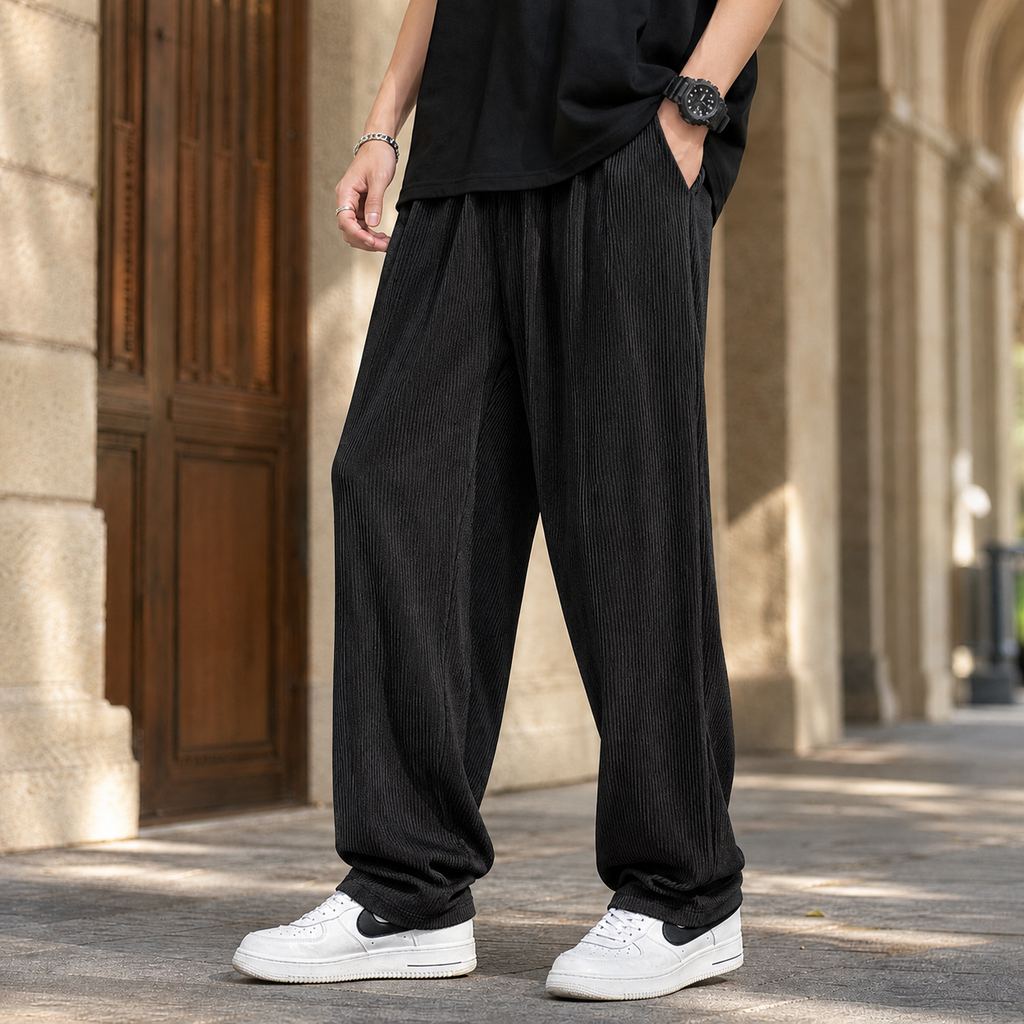 Ezra Wide Leg Pants - Black