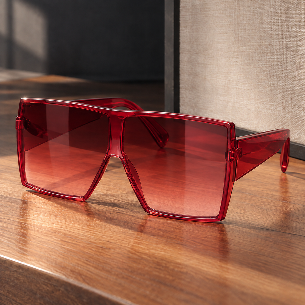Poggio Oversized Sunglasses - Red