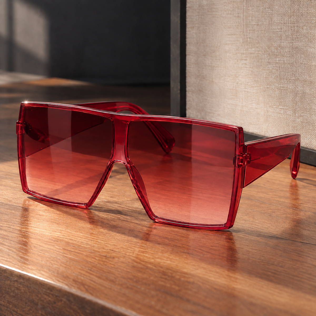 Poggio Oversized Sunglasses - Red