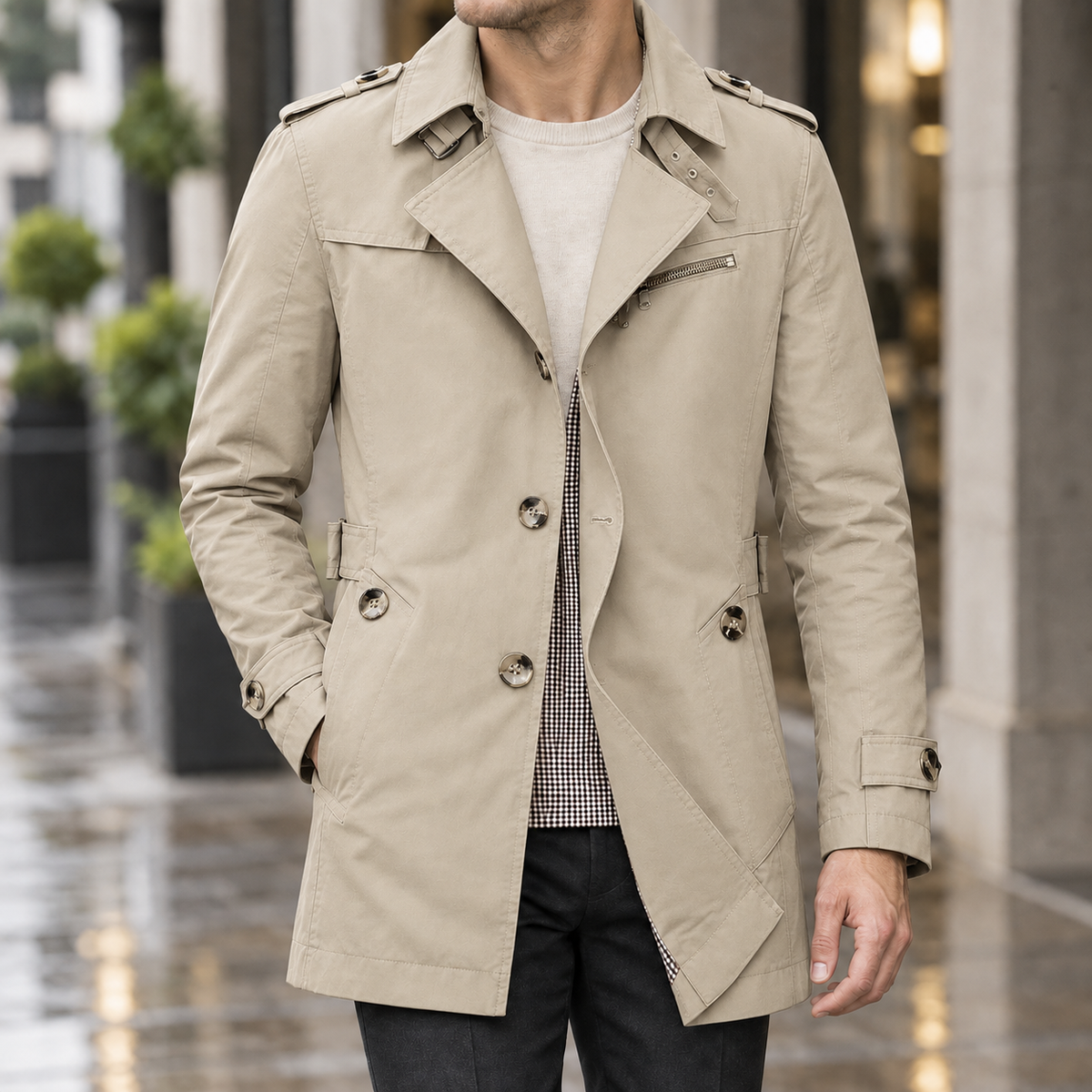 Sullivan Trench Jacket - Khaki