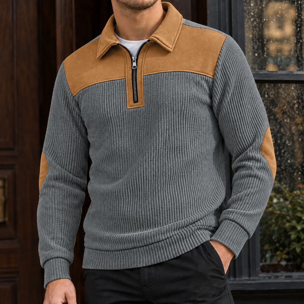 Jamie Quarter-Zip Sweater - Gray