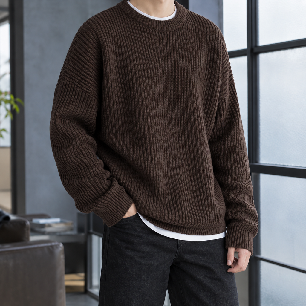 Oberon Ribbed Sweater - Brown