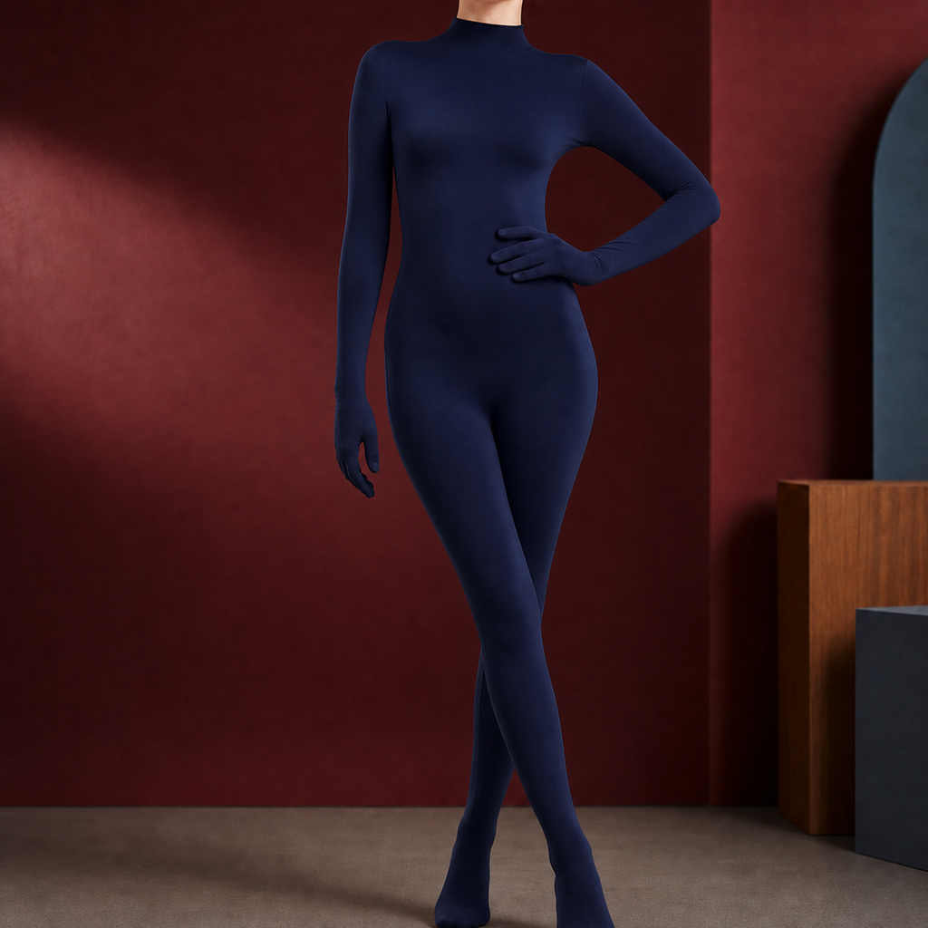 Katia Second Skin Catsuit - Navy