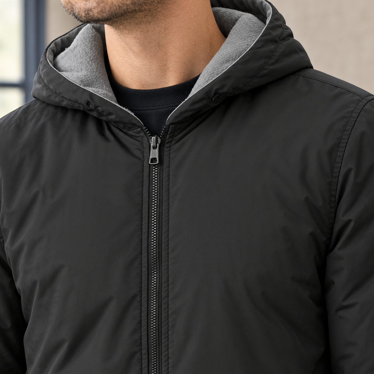 Oliver Hooded Jacket - Scale in Room