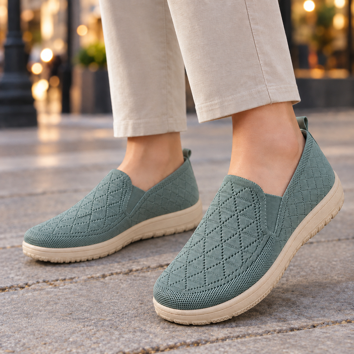 Rinaldi Knit Sneakers - Sage Green