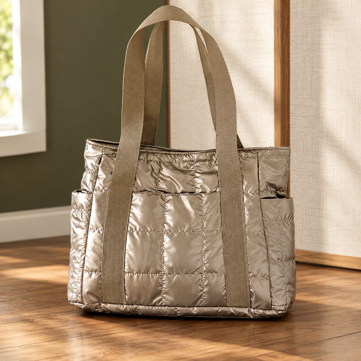 Bernardi Quilted Tote - Camel
