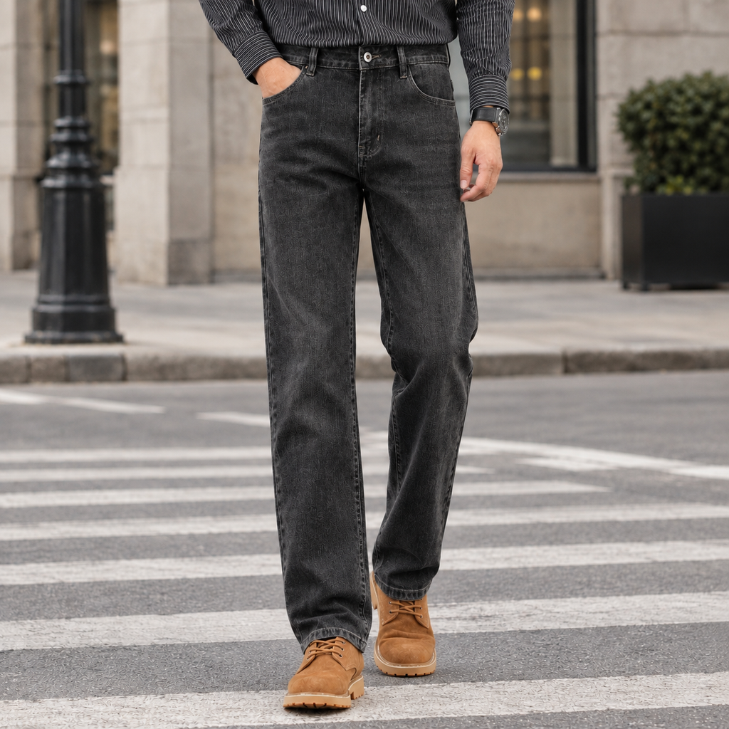 Arend Straight Jeans - Black Gray