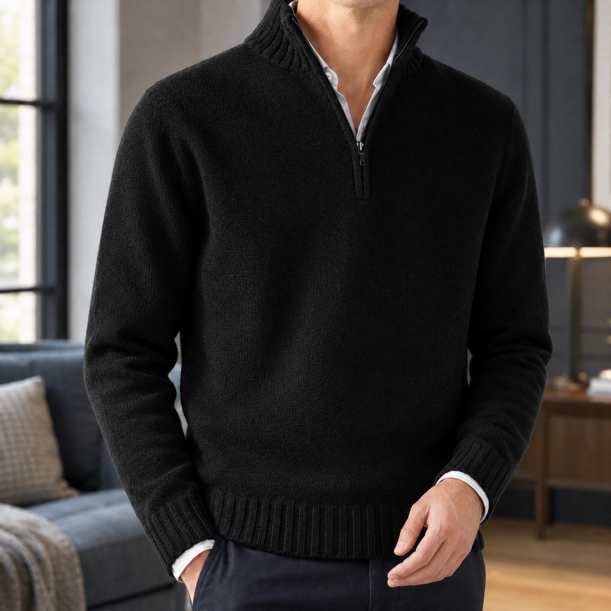 Matteo Cashmere Sweater - Black