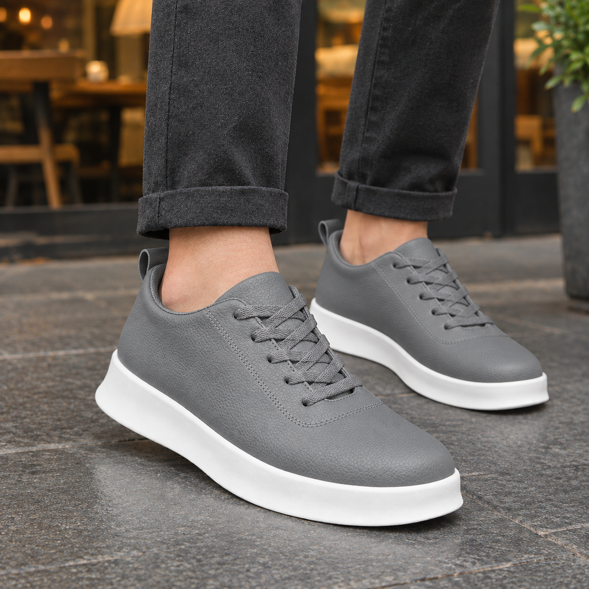 Rizzi Lace-Up Sneakers - Gray