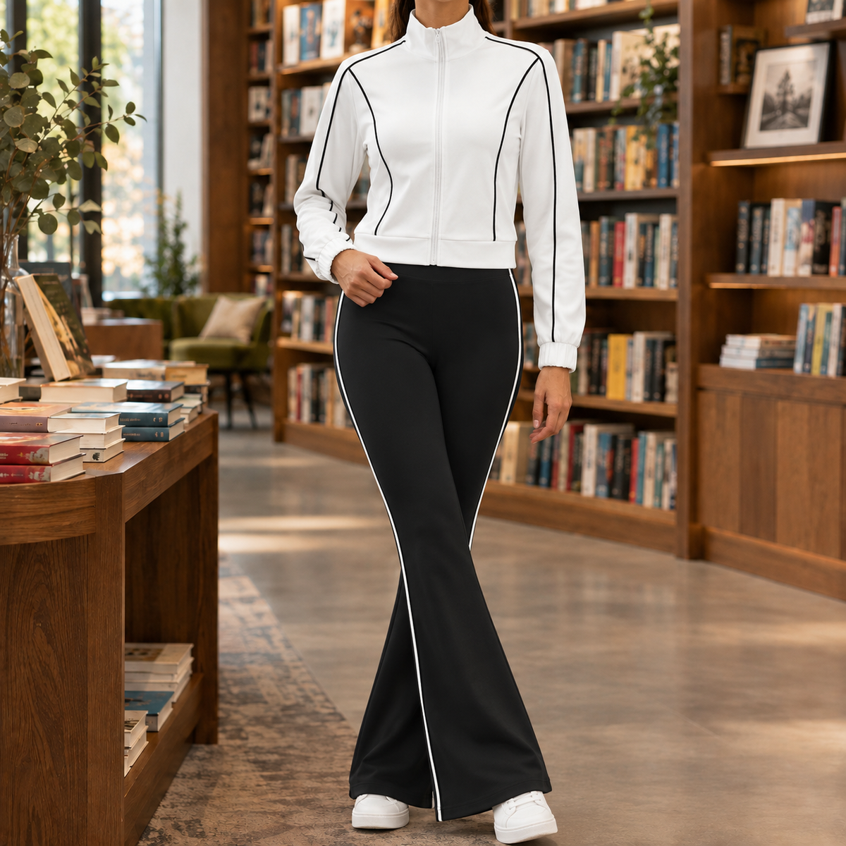 Valerie Flared Set - White And Black