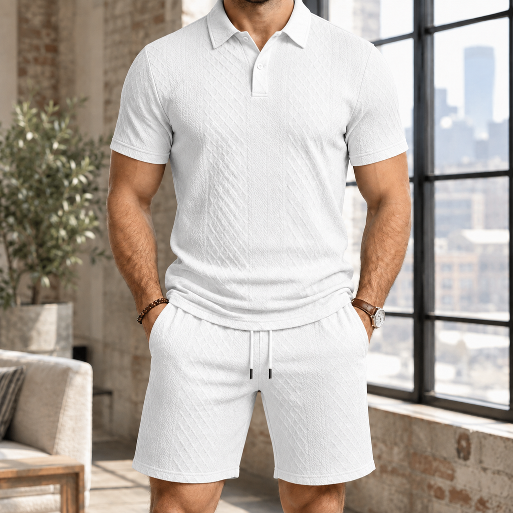 Harvey Jacquard Set - White