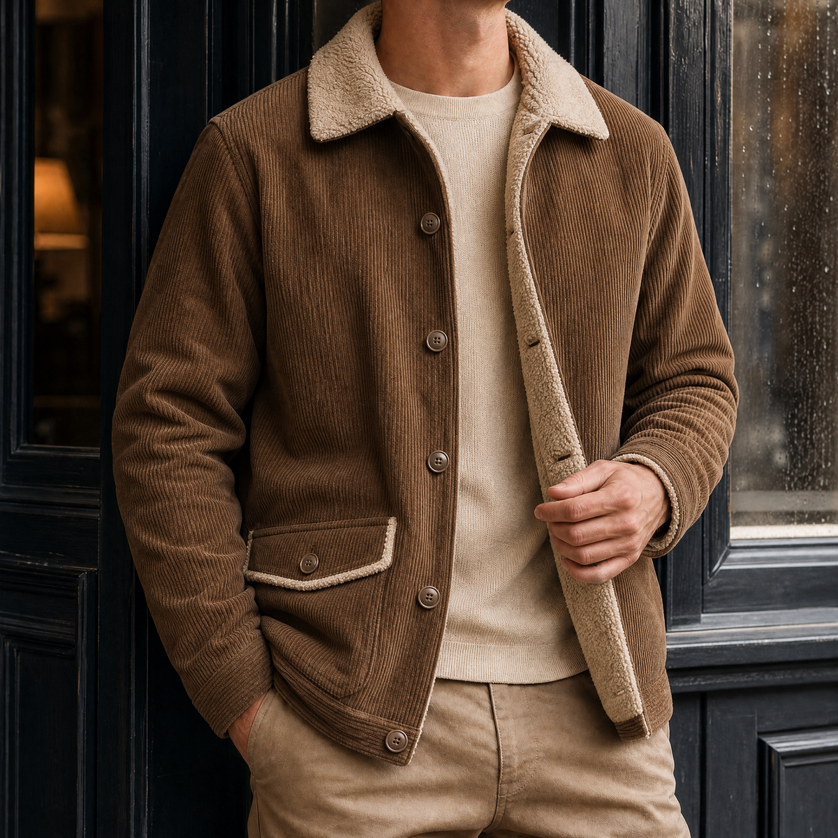 Lachlan Fleece Lined Jacket - Brown