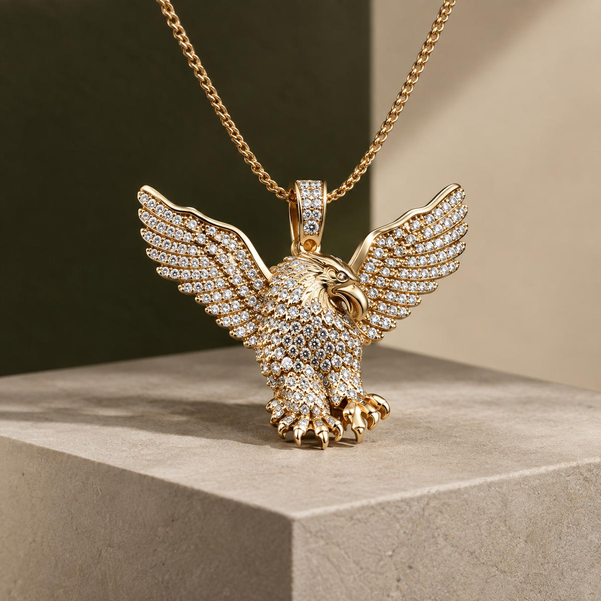 Wilton Crystal Eagle Necklace - Gold