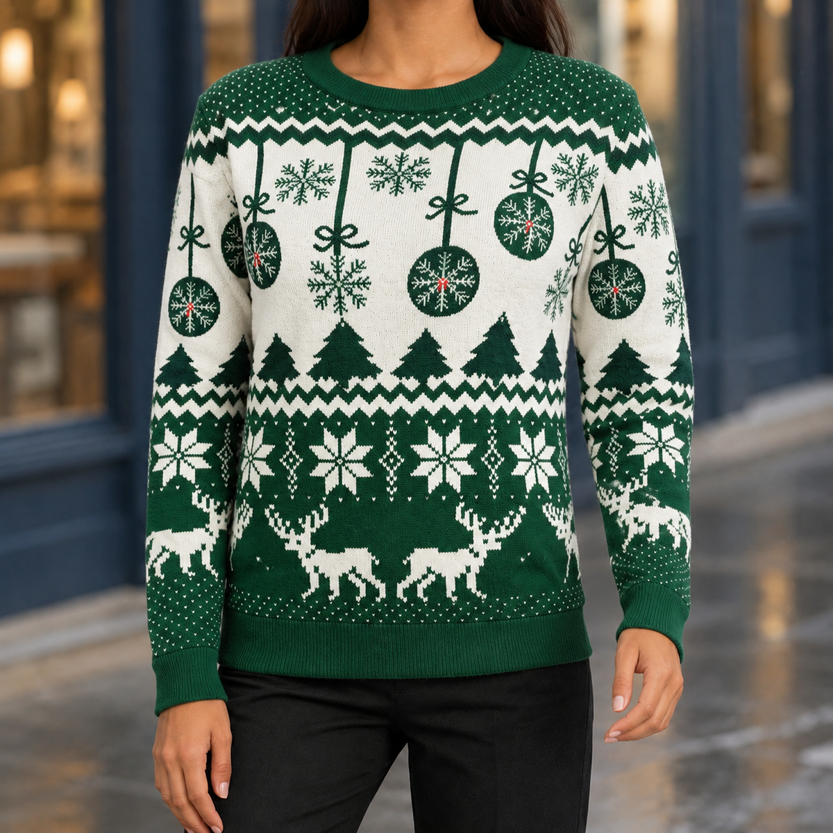 Caitlin Nordic Sweater - Green