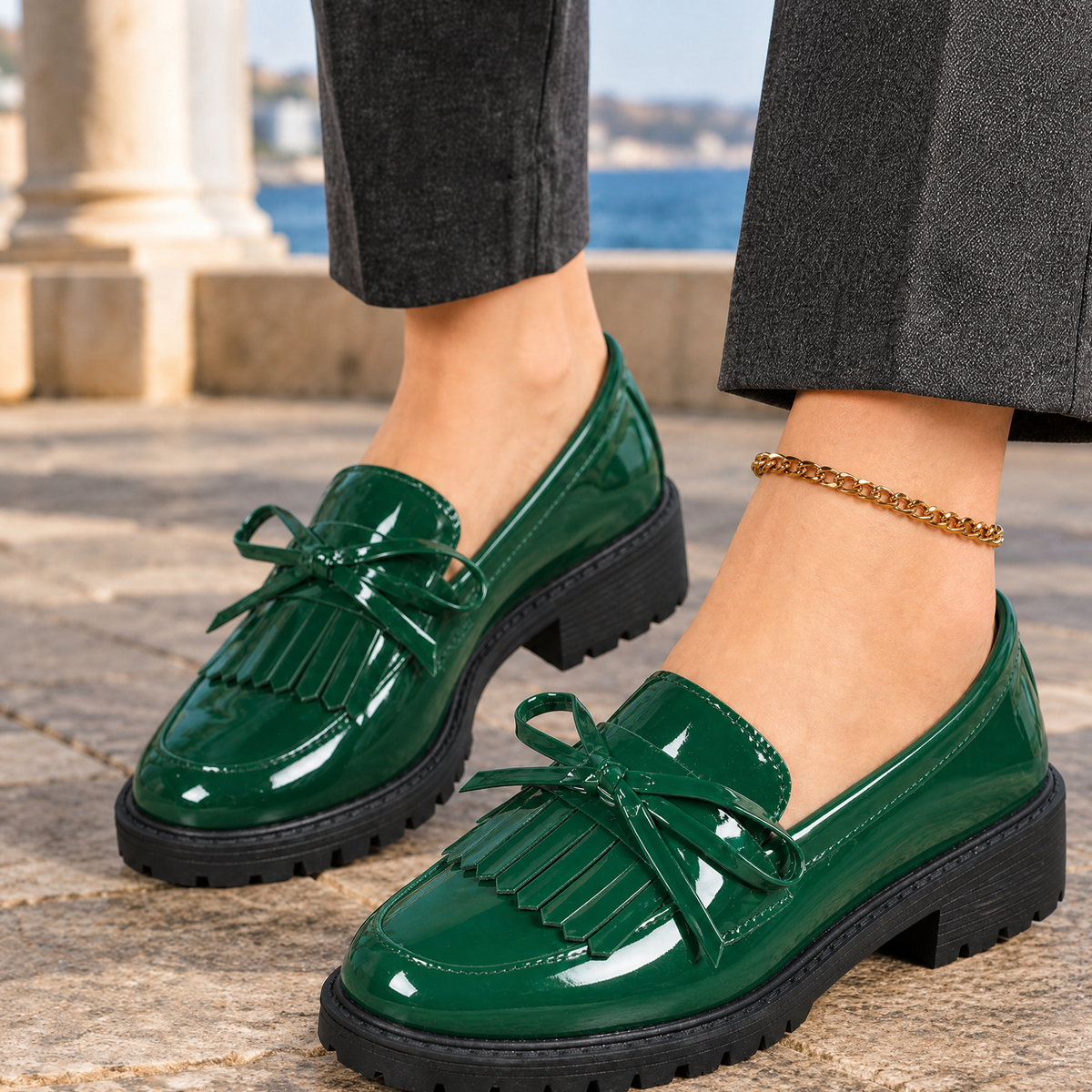 Bonacossa Patent Loafers - Green