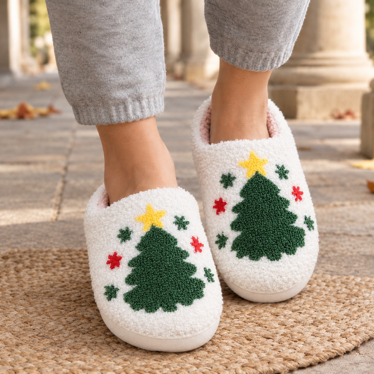 Roma Festive Slippers - Christmas Tree