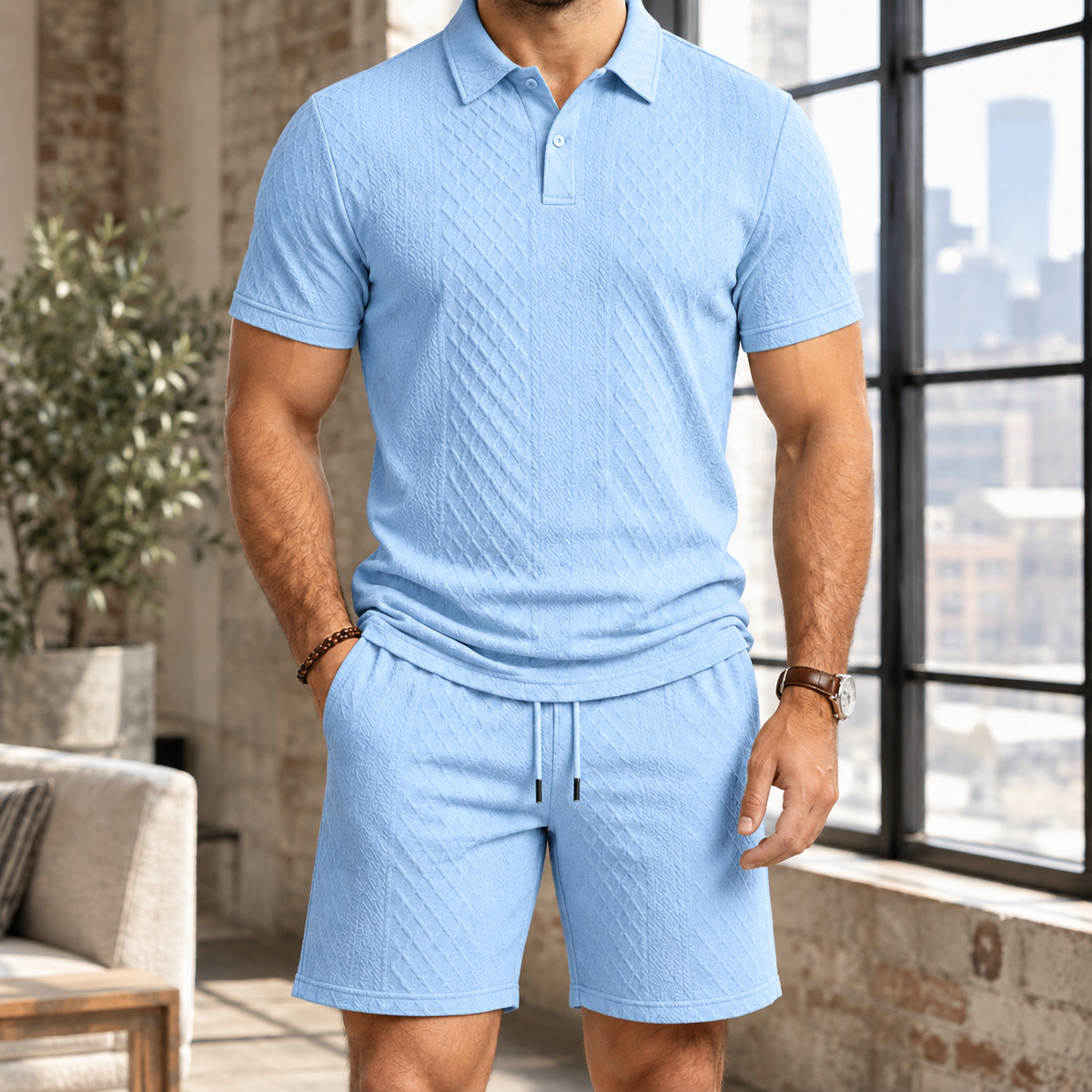 Harvey Jacquard Set - Light Blue 2