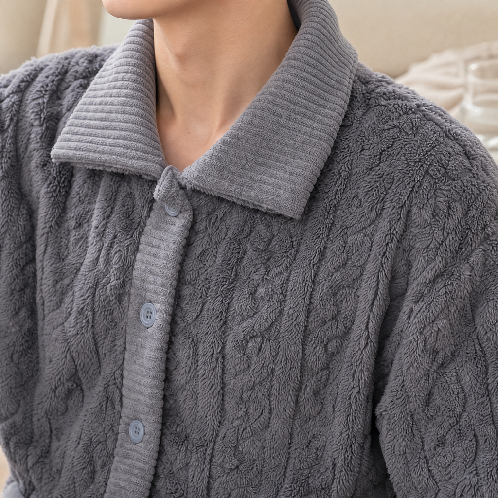 Anders Cable Pajama Set - Reverse or Side Angle