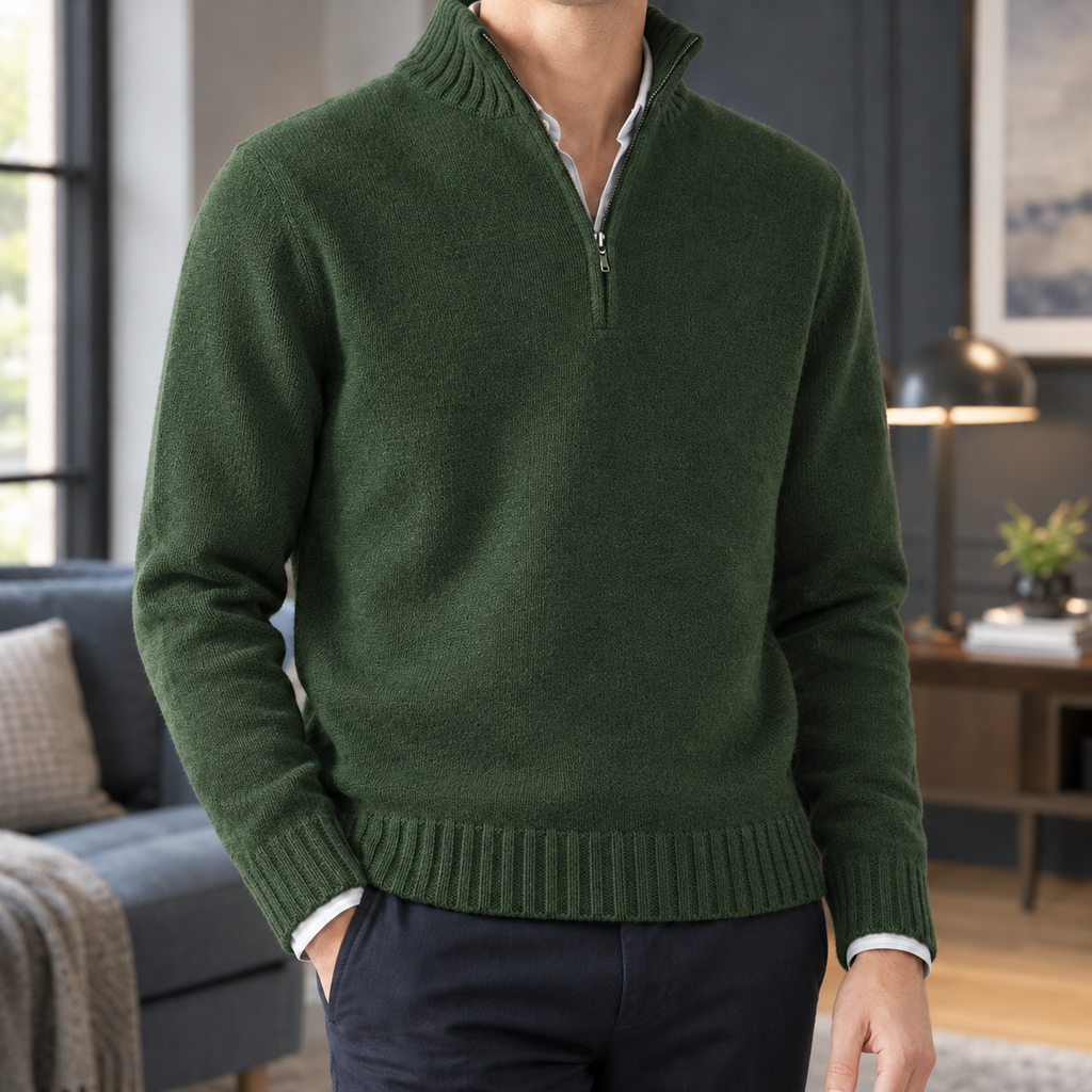 Matteo Cashmere Sweater - Forest Green