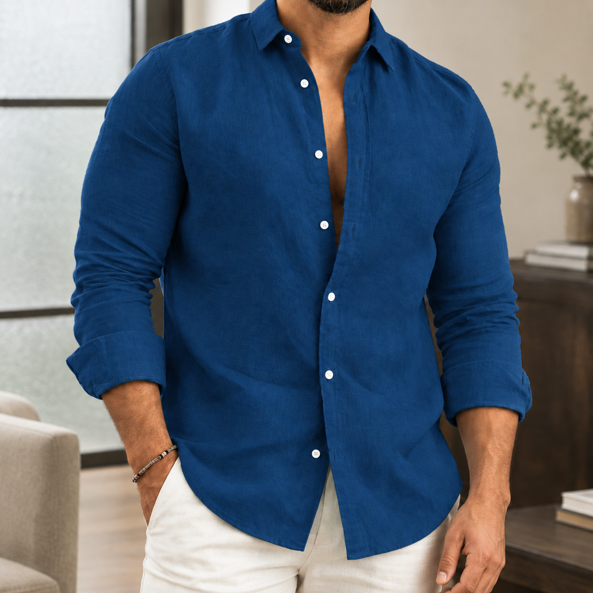 Tyler Button Shirt - Navy