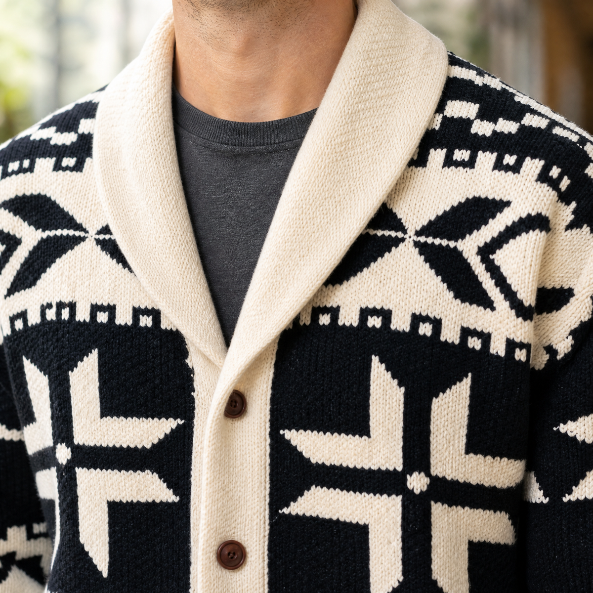 Thomas Shawl Cardigan - Reverse or Side Angle