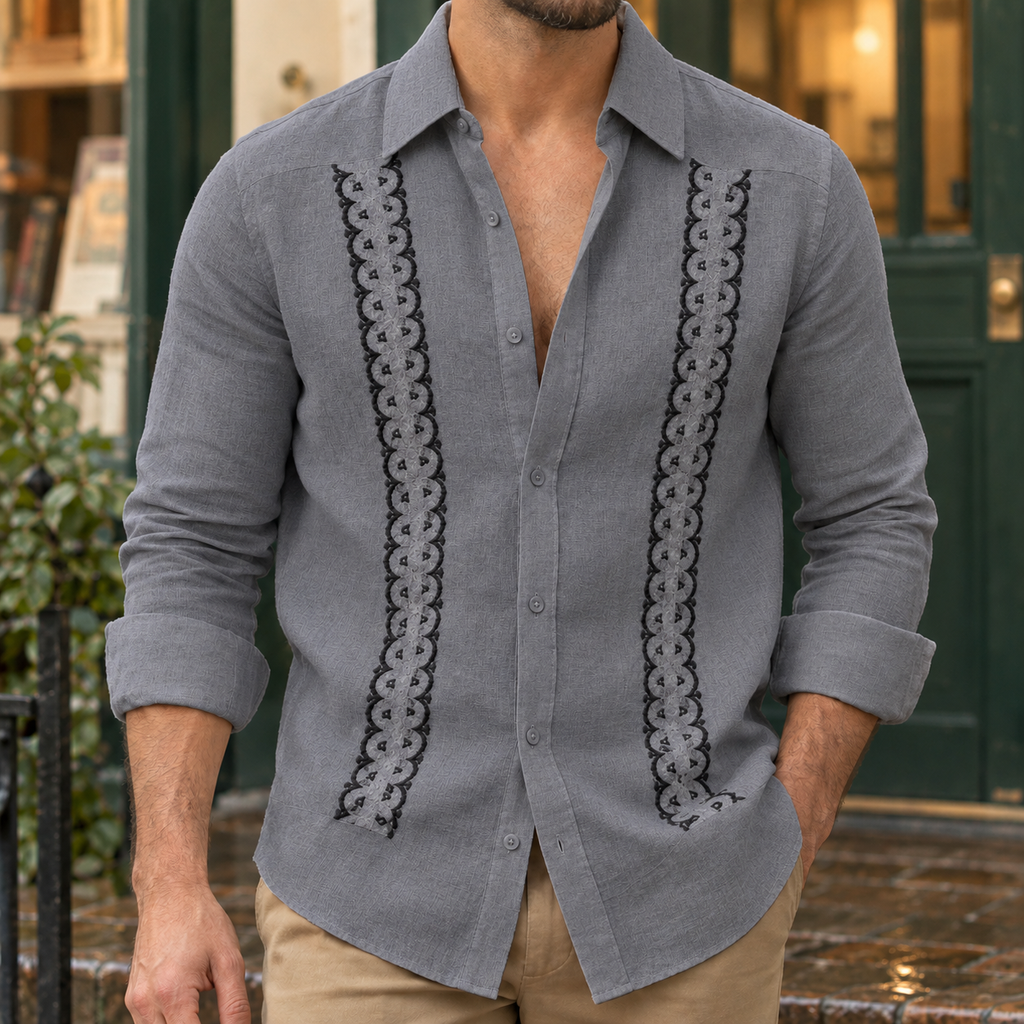 Fraser Embroidered Shirt - Gray 2