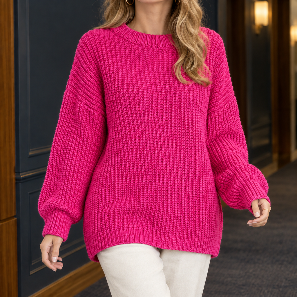Livia Relaxed Sweater - Dark Pink 2
