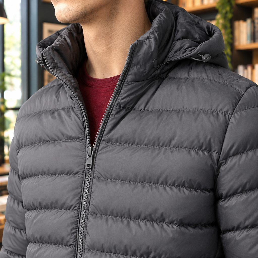 Hadrian Hooded Jacket - Reverse or Side Angle