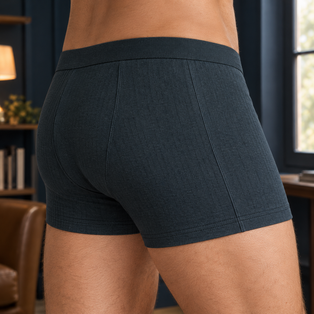 Yannick Ribbed Boxer Briefs - Reverse or Side Angle