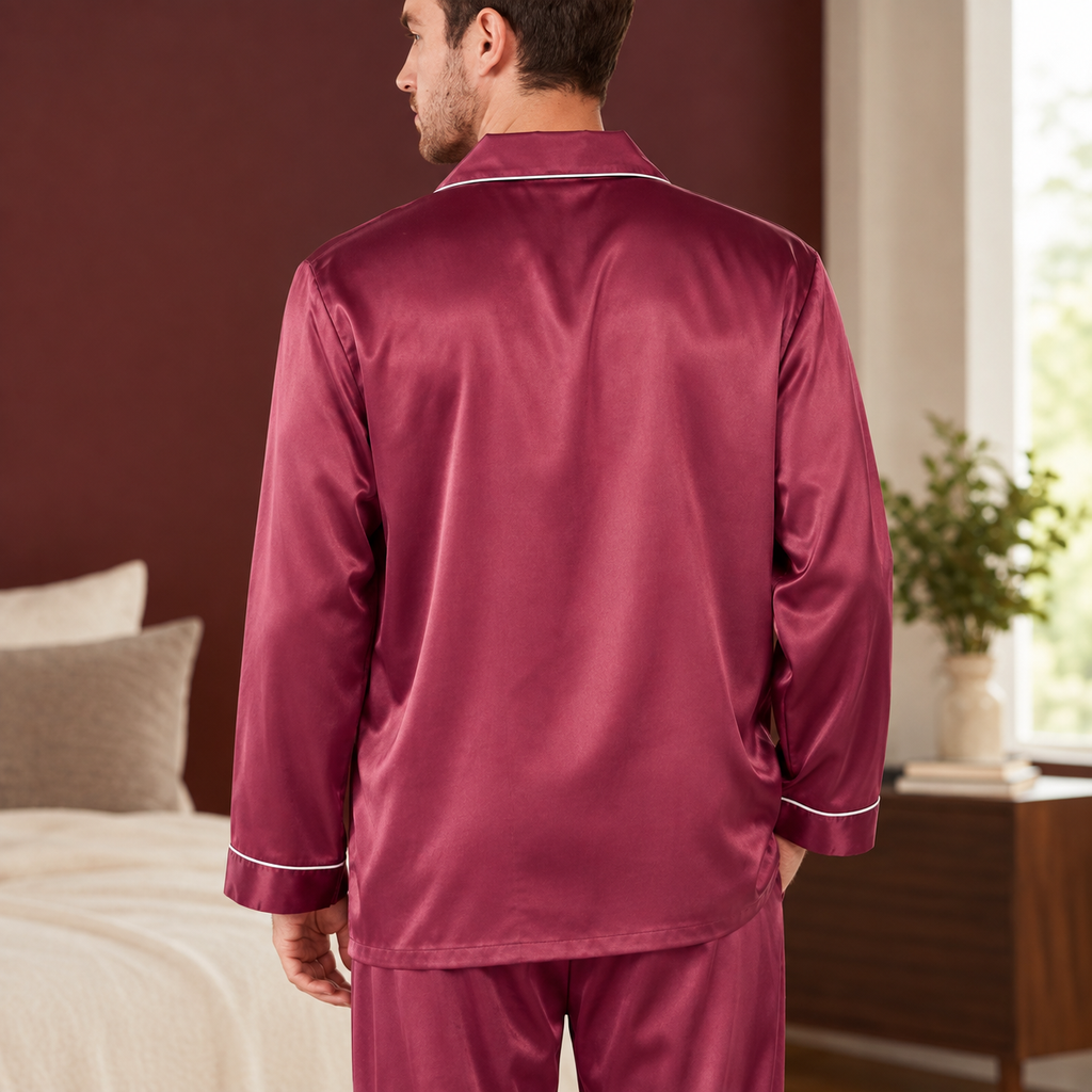 Alderic Piped Pajama Set - Reverse or Side Angle