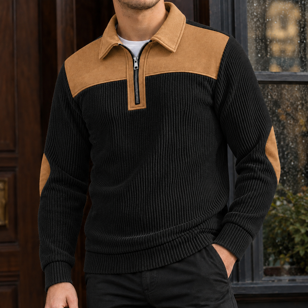 Jamie Quarter-Zip Sweater - Black
