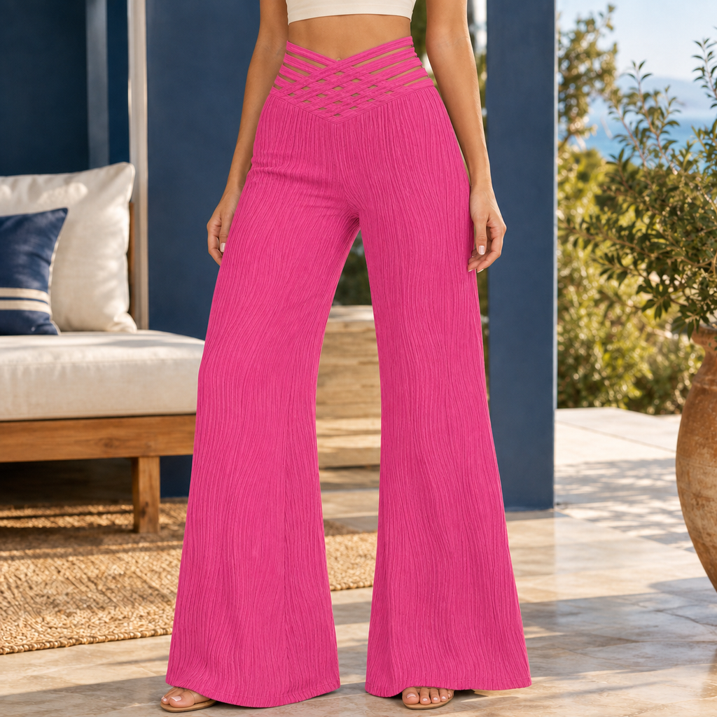 Honora Flared Pants - Rose Red 2