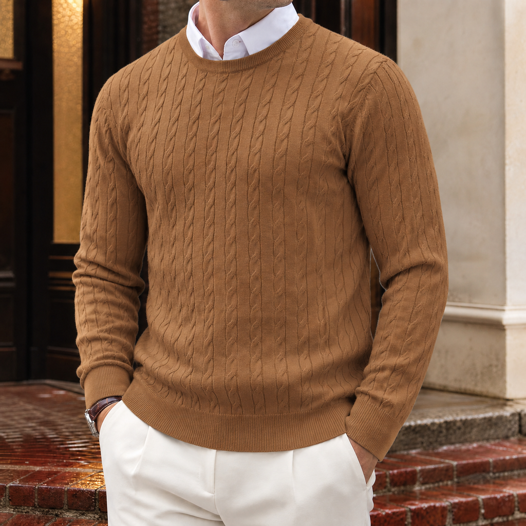 Marcel Cable Knit Sweater - Brown