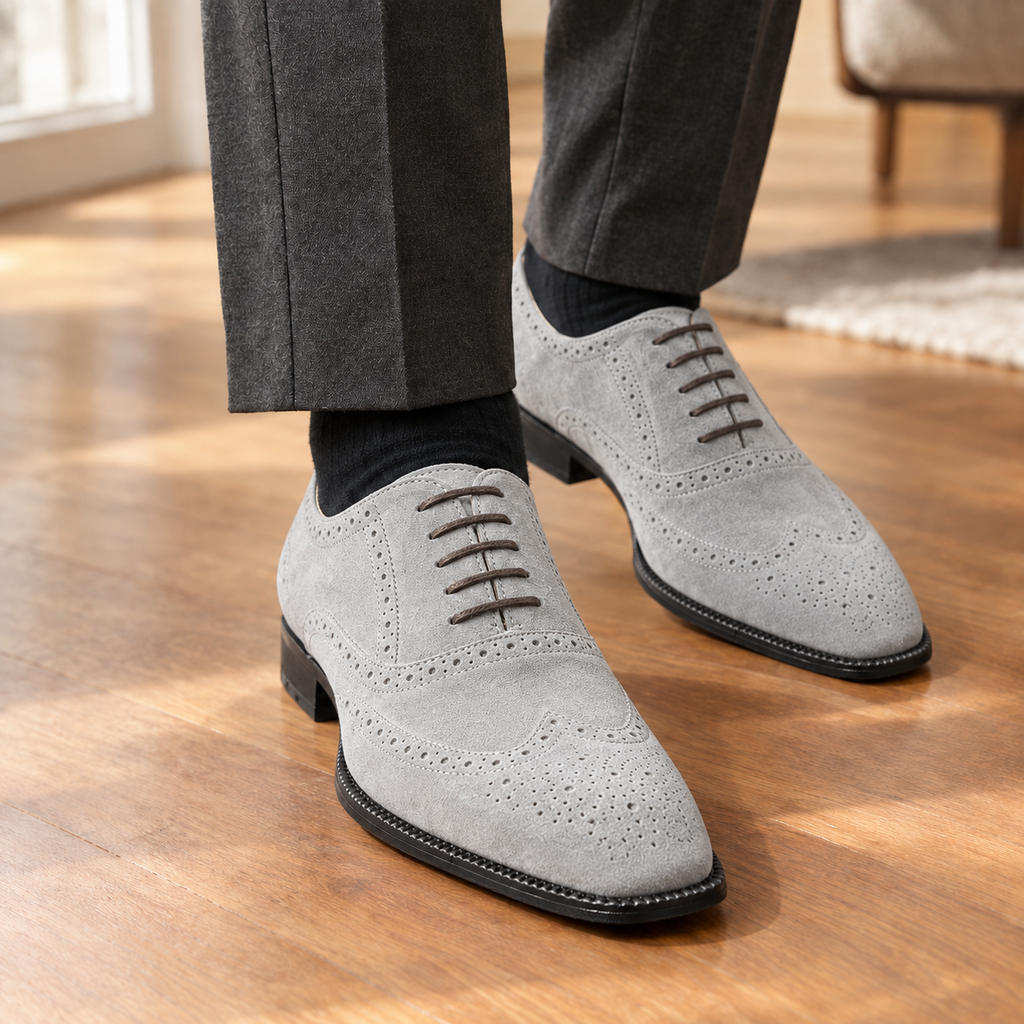 Rossetti Suede Brogues - Gray