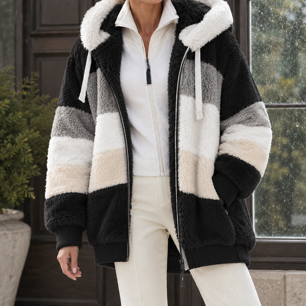 Saskia Color Block Jacket - Black