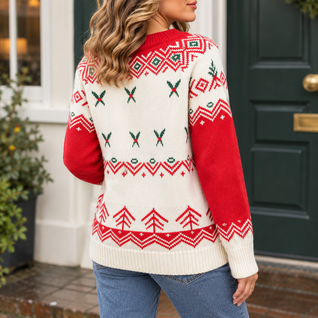 Giulia Nordic Sweater - Reverse or Side Angle