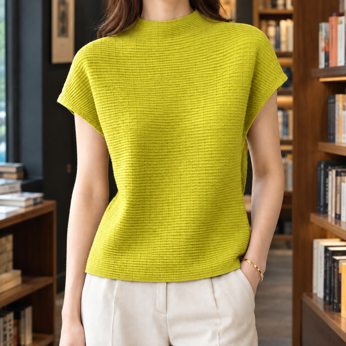 Lena Textured Knit Top - Mustard Yellow 2