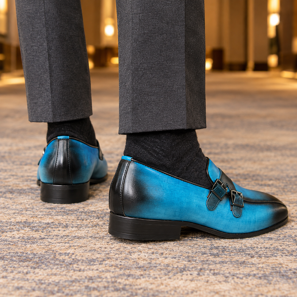 Giordano Double Monk Loafers - Reverse or Side Angle