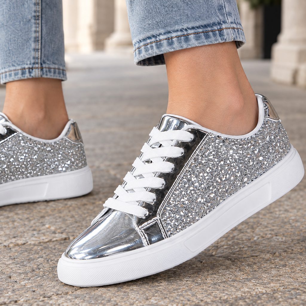 Amalfi Glitter Sneakers - Feature Close-up