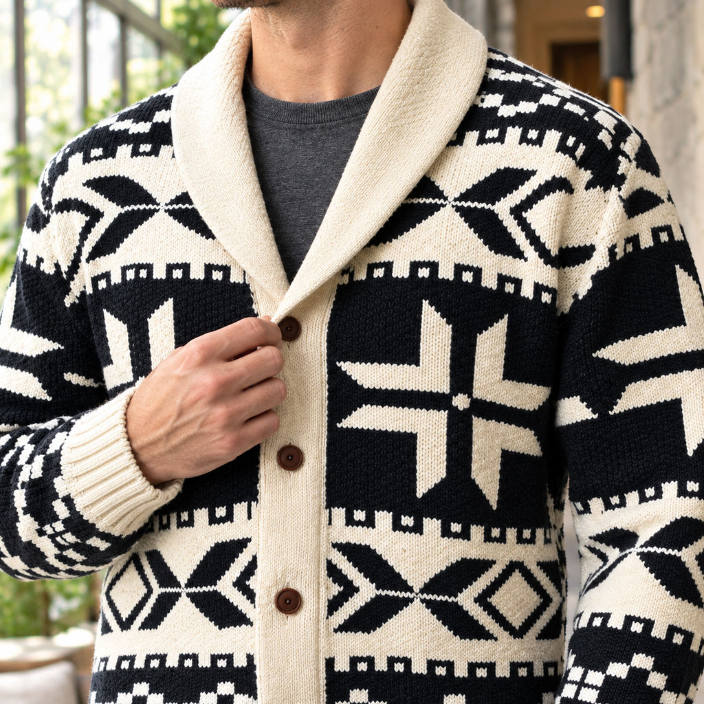 Thomas Shawl Cardigan - Feature Close-up