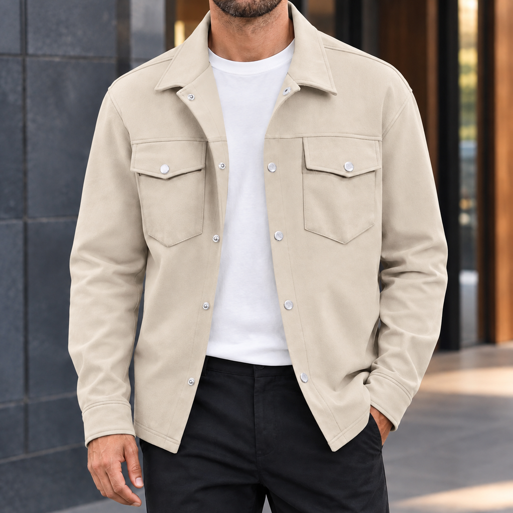 Knox Snap Front Jacket - Beige
