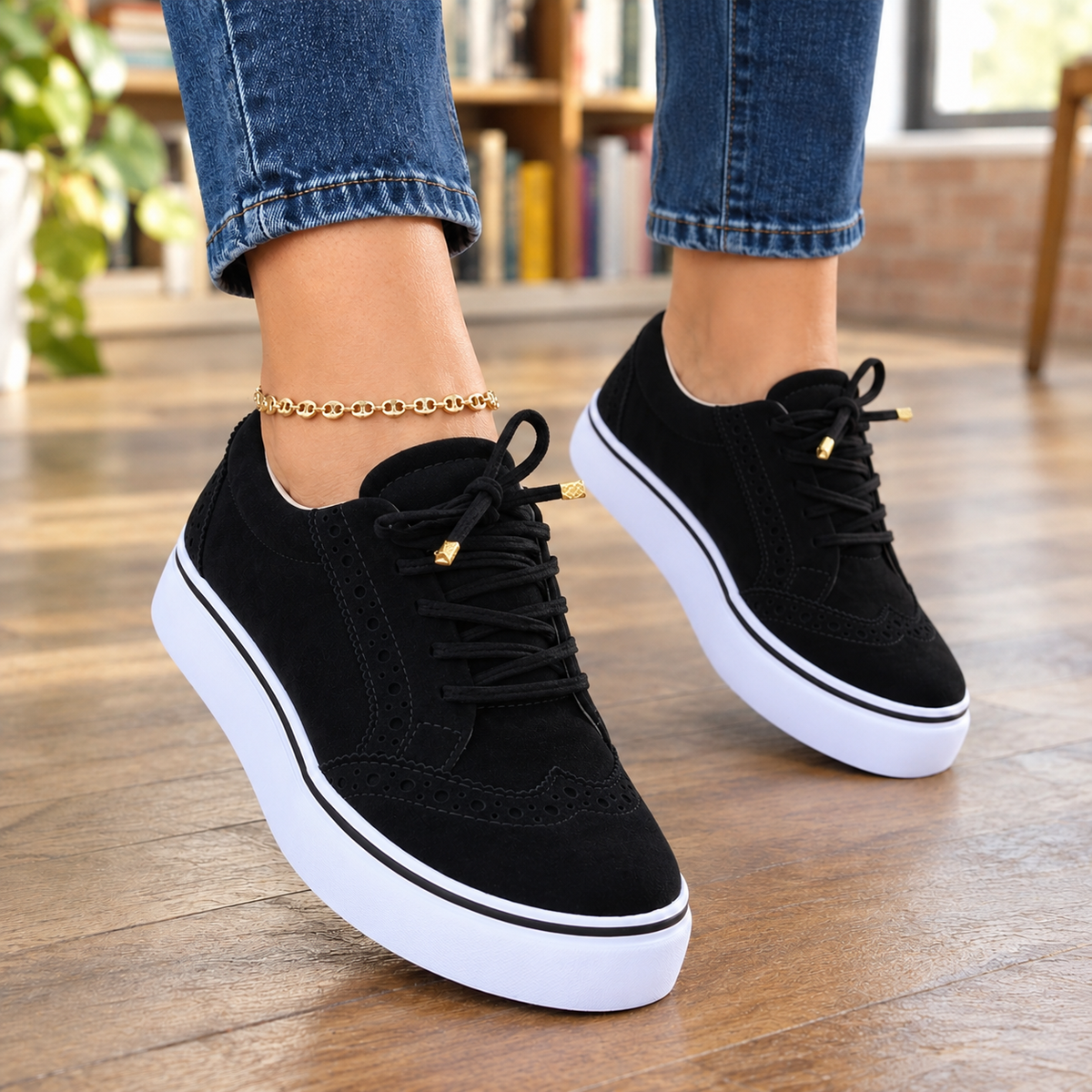 Bellora Brogue Sneakers - Black