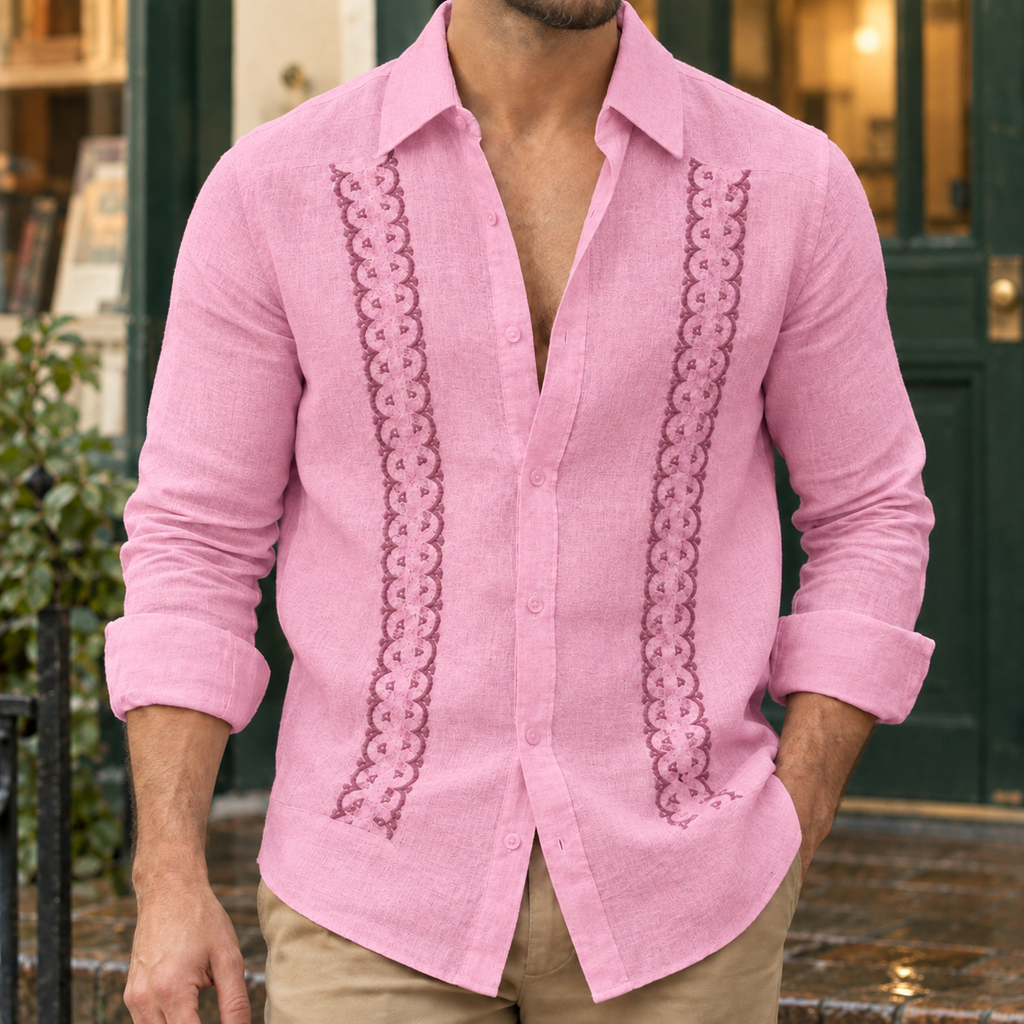 Fraser Embroidered Shirt - Pink 2