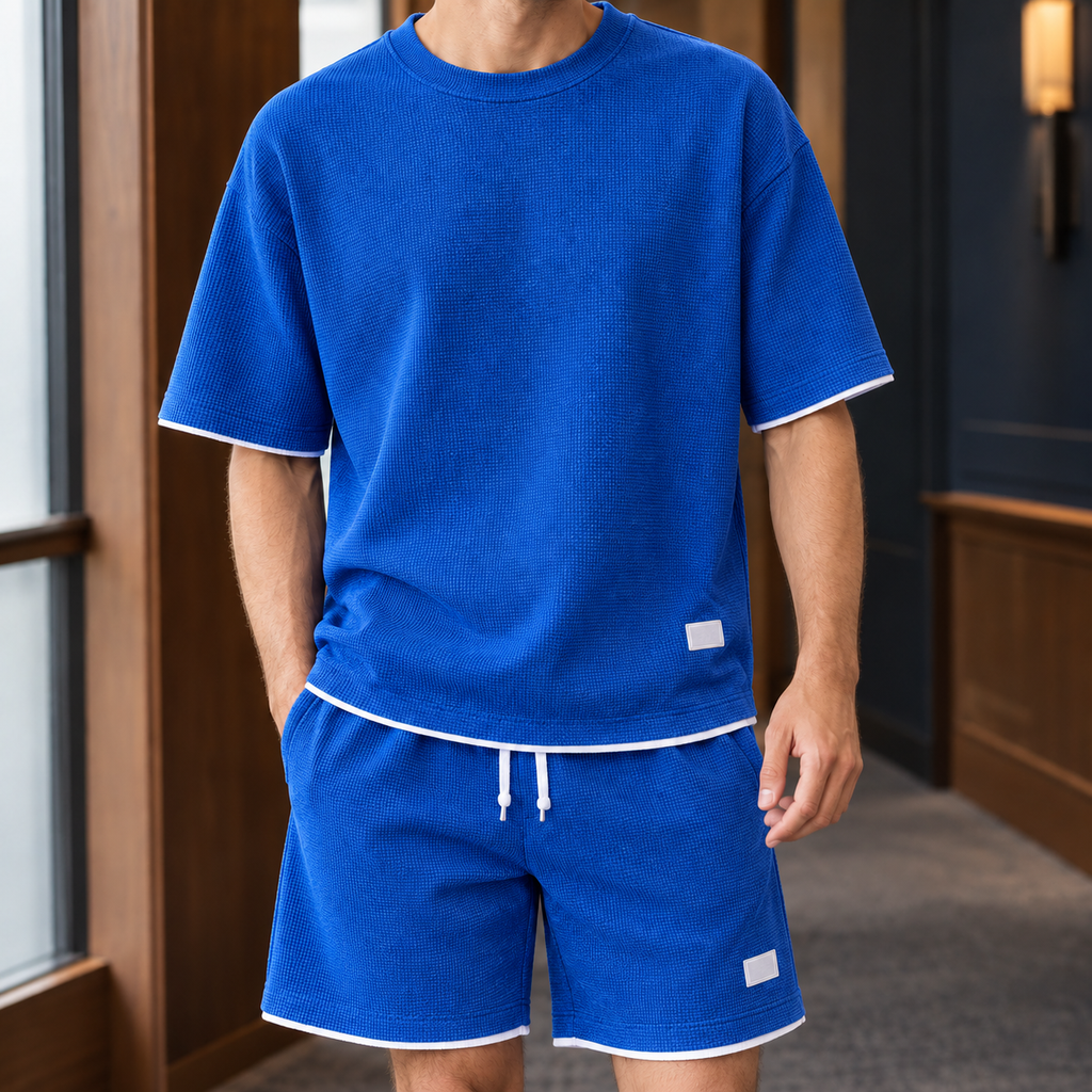 Montague Waffle Set - Blue