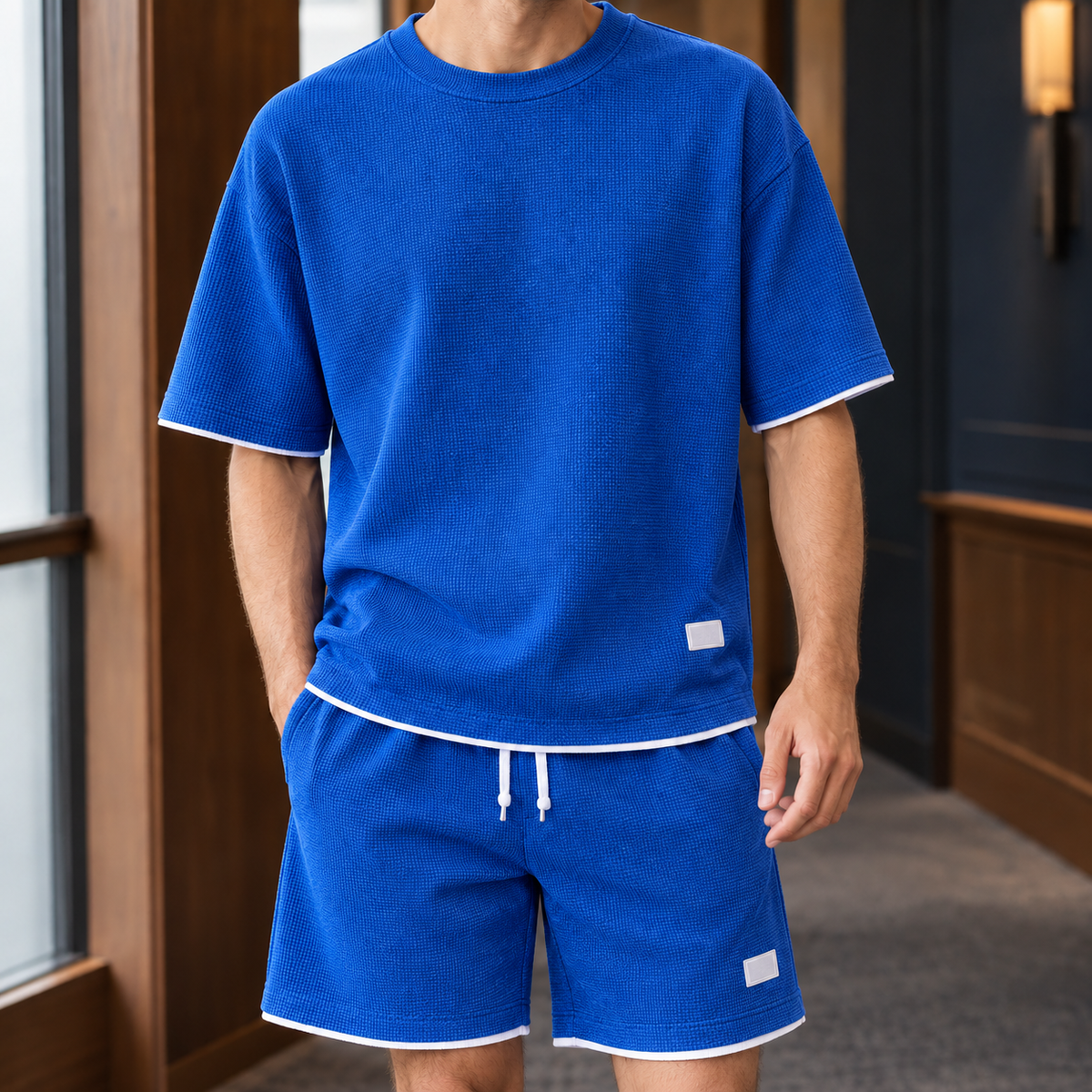 Montague Waffle Set - Blue