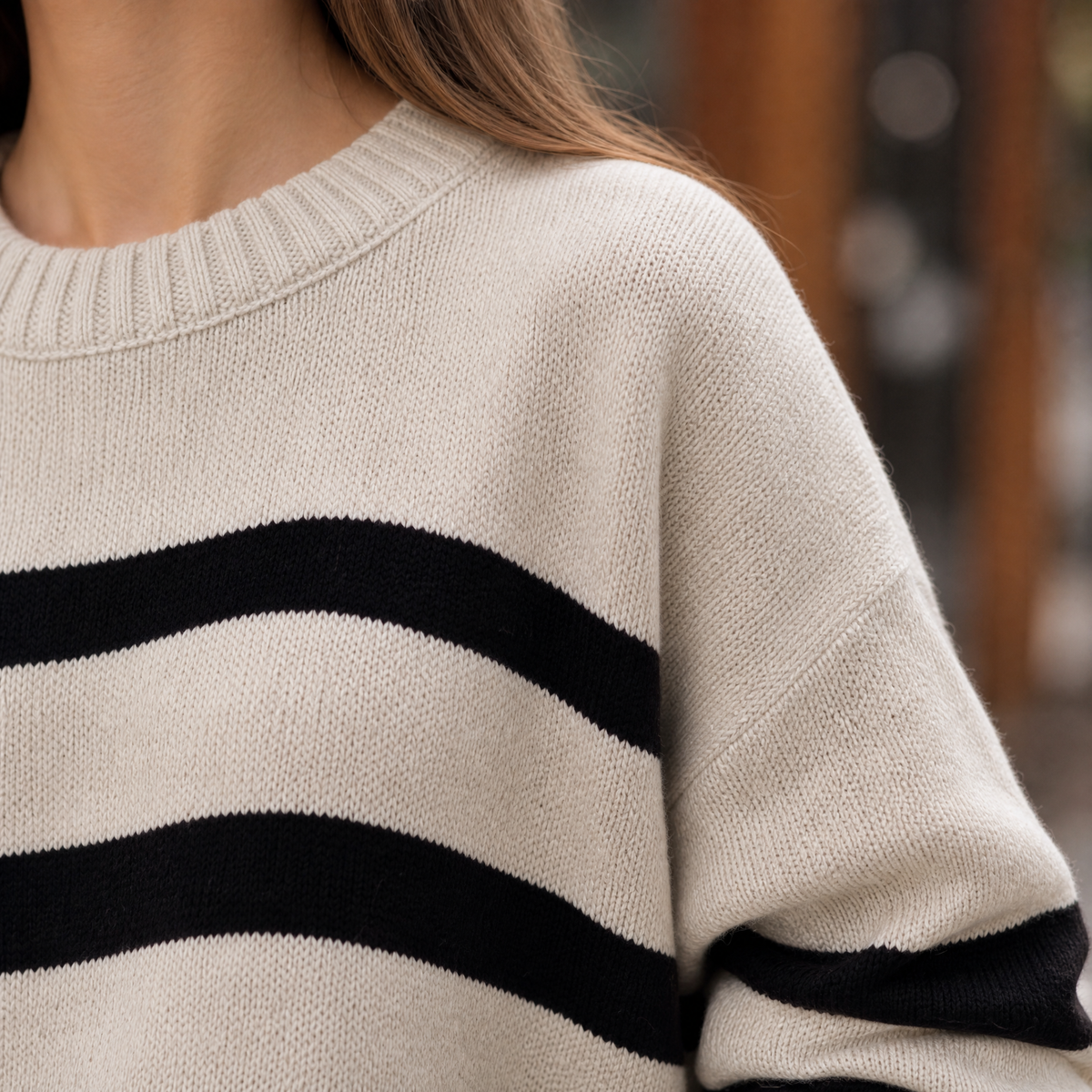 Valentina Striped Sweater - Reverse or Side Angle