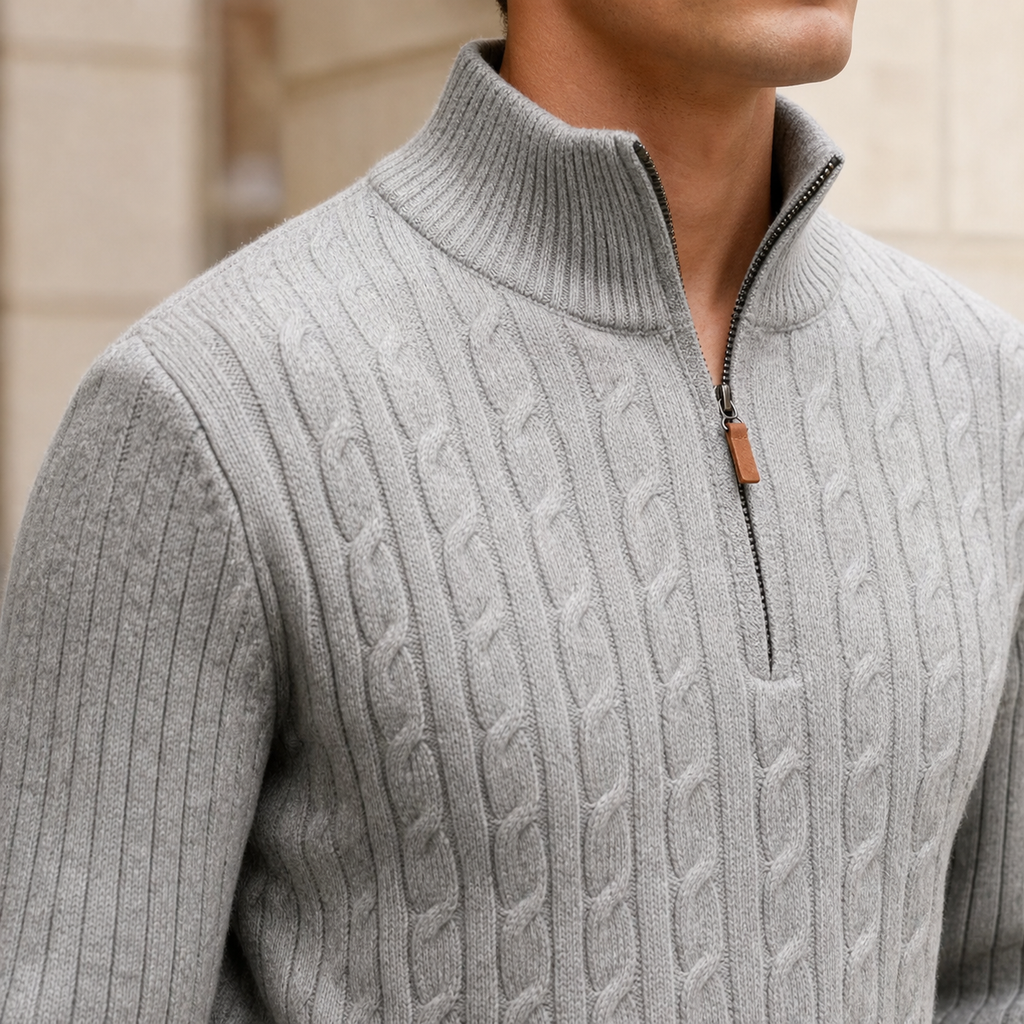 Laurent Cable Knit Sweater - Alternate Angle