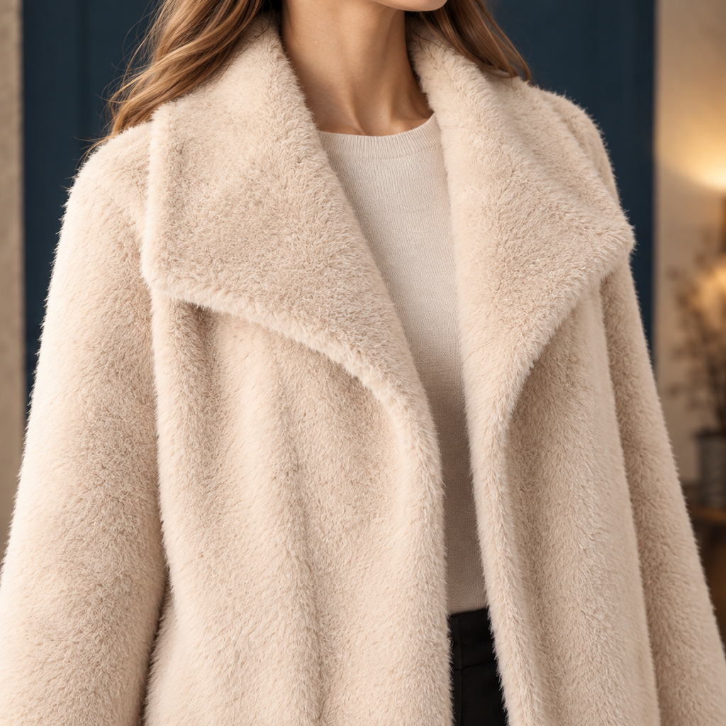 Jasmine Lapel Overcoat - Reverse or Side Angle
