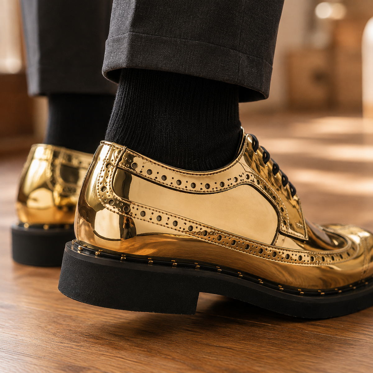 Castellano Brogue Derbies - Reverse or Side Angle