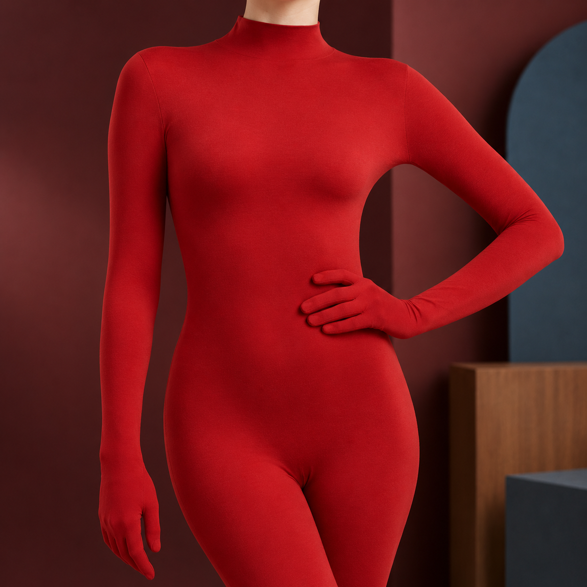Katia Second Skin Catsuit - Scale in Room